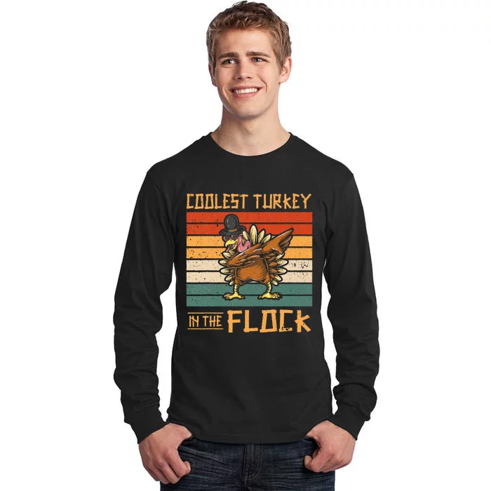 Coolest Turkey in the Flock Funny Thanksgiving Turkey Trot Tall Long Sleeve T-Shirt