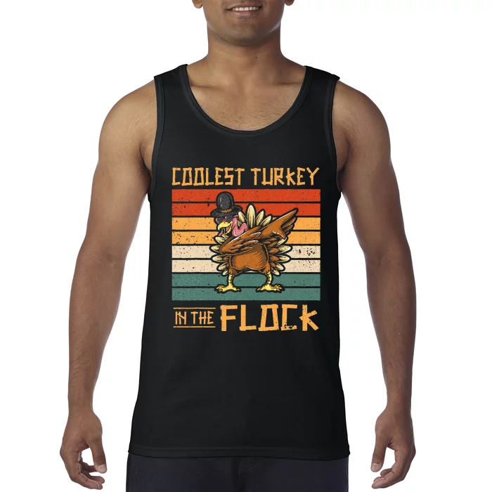 Coolest Turkey in the Flock Funny Thanksgiving Turkey Trot Tank Top