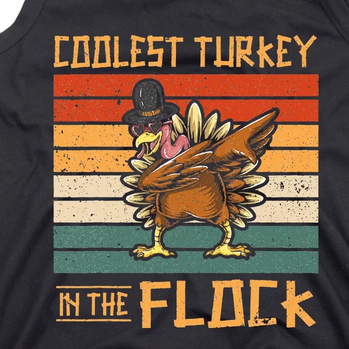 Coolest Turkey in the Flock Funny Thanksgiving Turkey Trot Tank Top