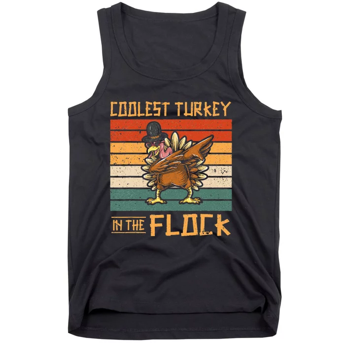 Coolest Turkey in the Flock Funny Thanksgiving Turkey Trot Tank Top