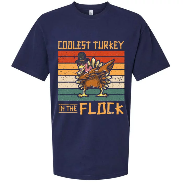 Coolest Turkey in the Flock Funny Thanksgiving Turkey Trot Sueded Cloud Jersey T-Shirt