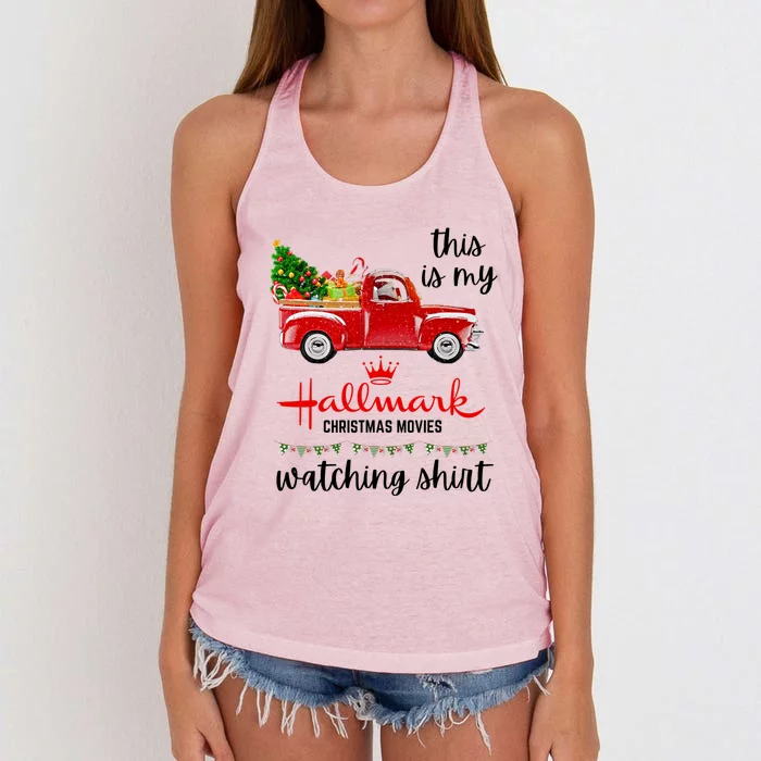 Christmas This Is My Hallmarks Movie Watching Women's Knotted Racerback Tank