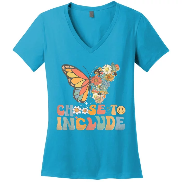 Choose To Include Special Education Teacher Autism Awareness Women's V-Neck T-Shirt