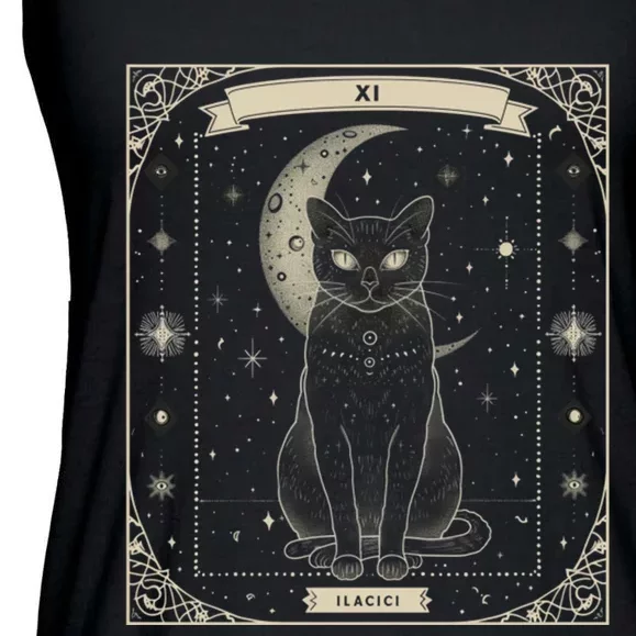 Cat Tarot Illuminating Pathways Ladies Essential Flowy Tank