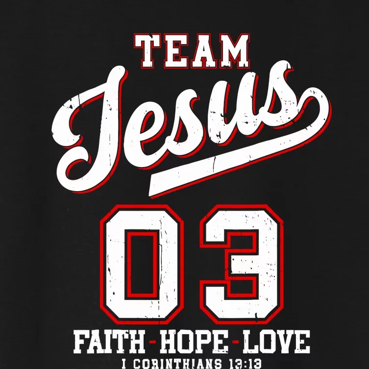 Christian Team Jesus 03 Faith Hope Love Women's Crop Top Tee