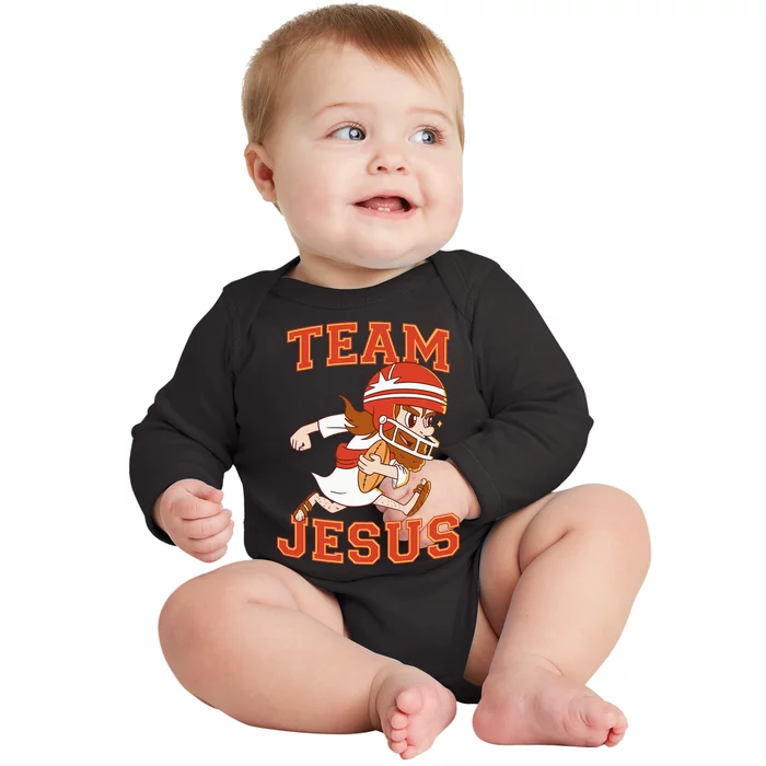 Christian Team Jesus Football Lover Faith Hope Christmas Baby Long Sleeve Bodysuit