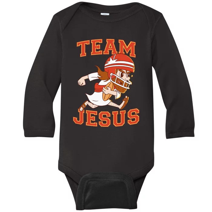 Christian Team Jesus Football Lover Faith Hope Christmas Baby Long Sleeve Bodysuit