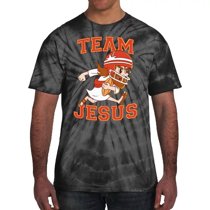 Christian Team Jesus Football Lover Faith Hope Christmas Tie-Dye T-Shirt