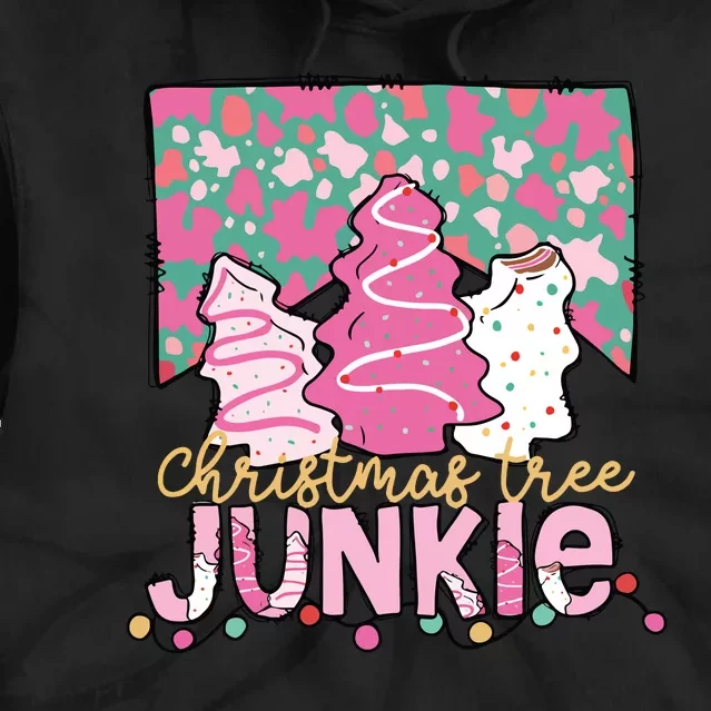 Christmas Tree Junkie Cake Pink Tie Dye Hoodie