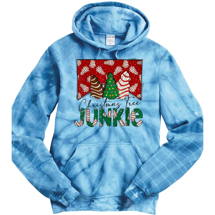 Christmas Tree Junkie Christmas Tree Cakes Junkie Christmas Tie Dye Hoodie