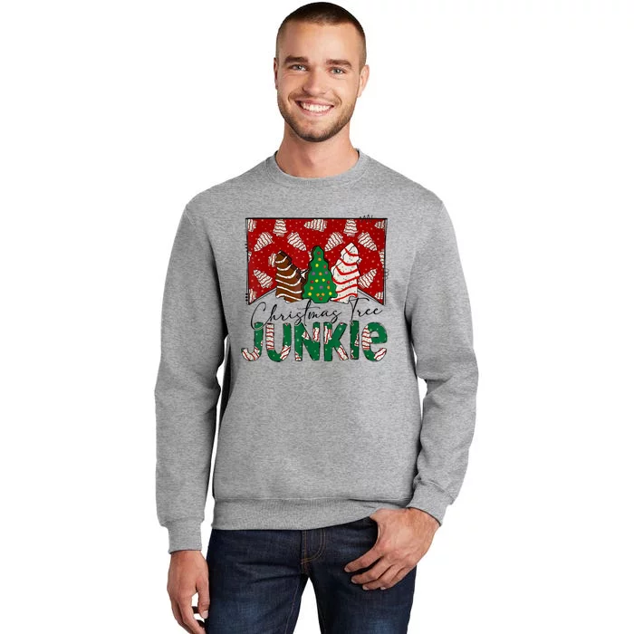 Christmas Tree Junkie Christmas Tree Cakes Junkie Christmas Tall Sweatshirt