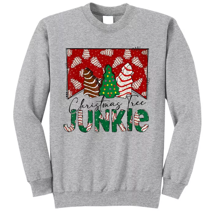 Christmas Tree Junkie Christmas Tree Cakes Junkie Christmas Tall Sweatshirt