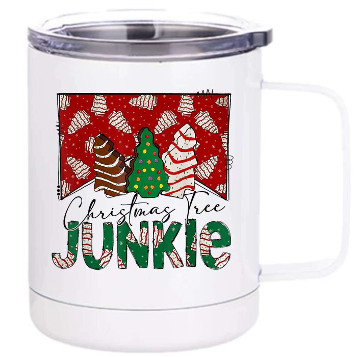 Christmas Tree Junkie Christmas Tree Cakes Junkie Christmas Front & Back 12oz Stainless Steel Tumbler Cup