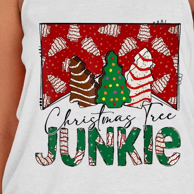 Christmas Tree Junkie Christmas Tree Cakes Junkie Christmas Women's Knotted Racerback Tank