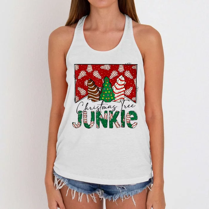 Christmas Tree Junkie Christmas Tree Cakes Junkie Christmas Women's Knotted Racerback Tank