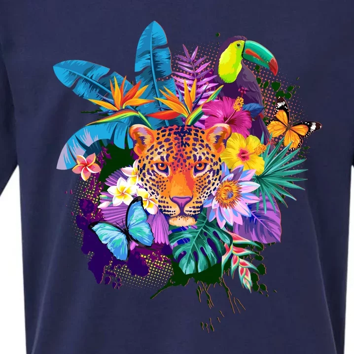 Colorful Tropical Jungle Animals Sueded Cloud Jersey T-Shirt