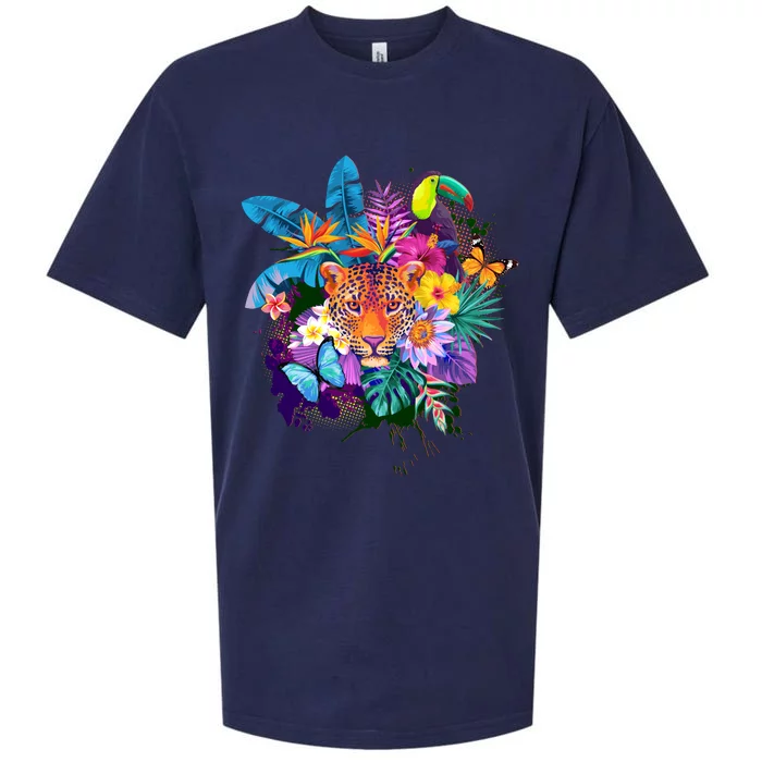 Colorful Tropical Jungle Animals Sueded Cloud Jersey T-Shirt