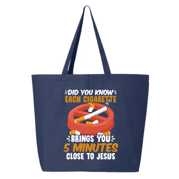 Close To Jesus Gift No Tobacco Day Anti Cigarettes Anti Smoking Gift 25L Jumbo Tote