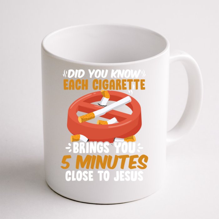 Close To Jesus Gift No Tobacco Day Anti Cigarettes Anti Smoking Gift Front & Back Coffee Mug