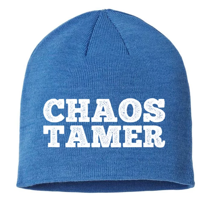 Chaos Tamer Kindergarten Teacher Sitter Gift 8 1/2in Sustainable Knit Beanie