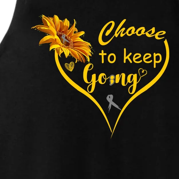 Choose To Keep Going Brain Cancer Awareness Ladies Tri-Blend Wicking Tank