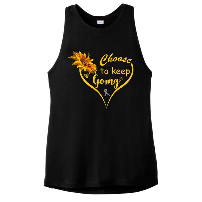 Choose To Keep Going Brain Cancer Awareness Ladies Tri-Blend Wicking Tank