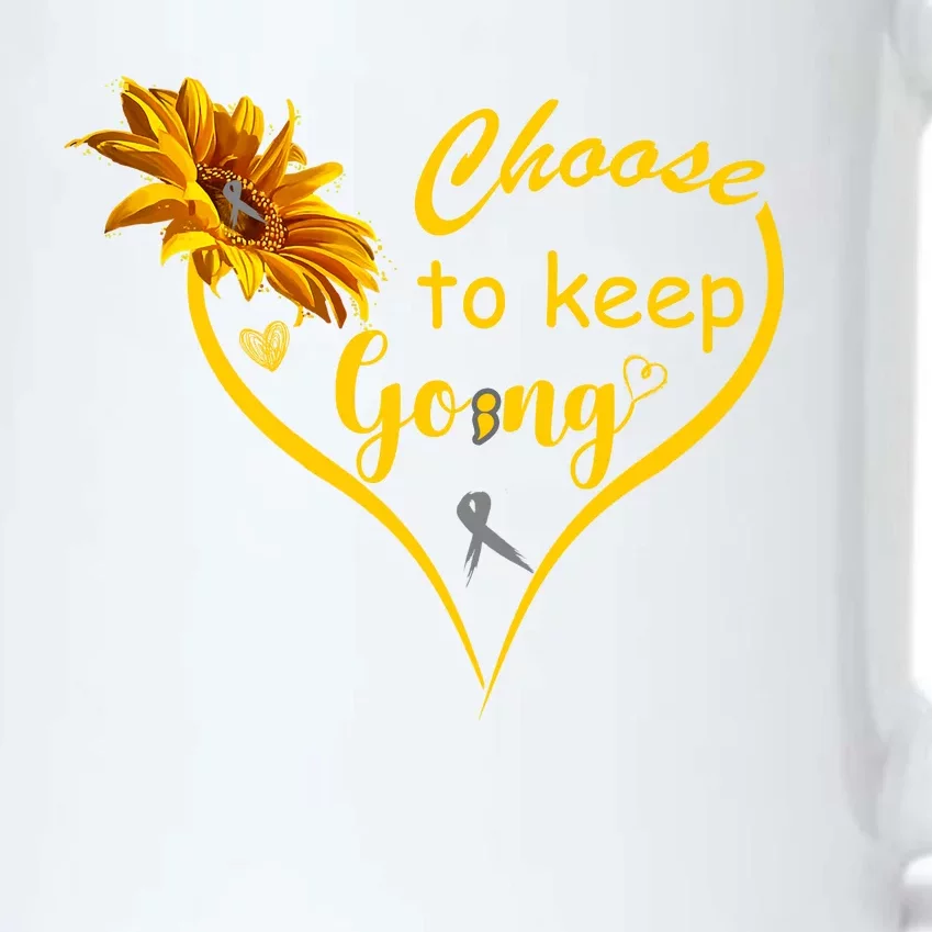 Choose To Keep Going Brain Cancer Awareness Black Color Changing Mug