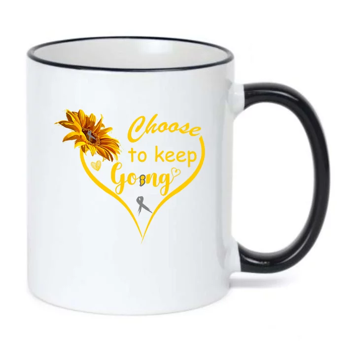 Choose To Keep Going Brain Cancer Awareness Black Color Changing Mug