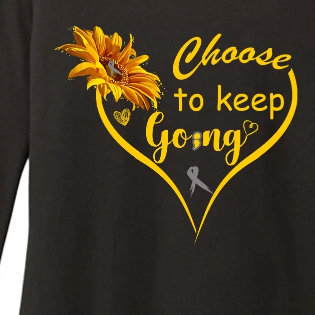 Choose To Keep Going Brain Cancer Awareness Womens CVC Long Sleeve Shirt