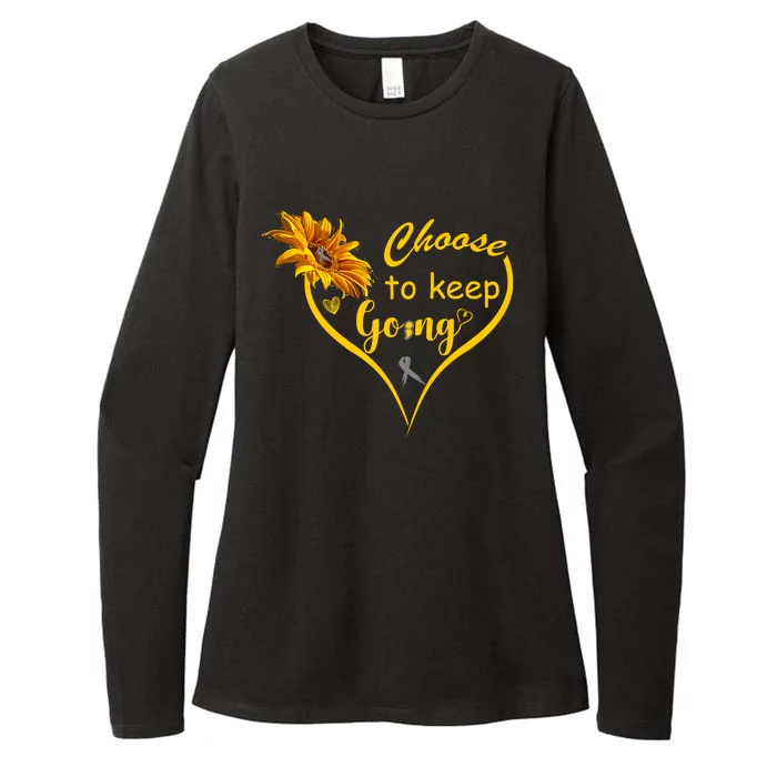 Choose To Keep Going Brain Cancer Awareness Womens CVC Long Sleeve Shirt