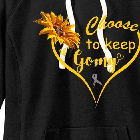 Choose To Keep Going Brain Cancer Awareness Women's Fleece Hoodie