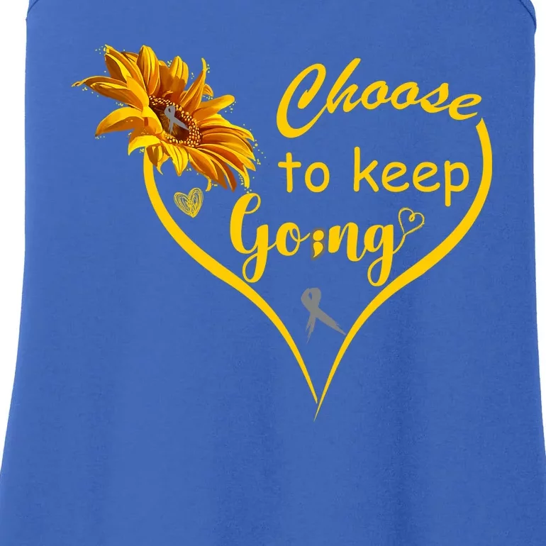 Choose To Keep Going Brain Cancer Awareness Ladies Essential Tank