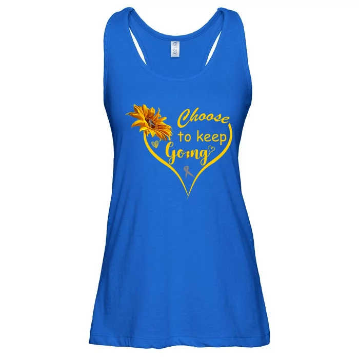 Choose To Keep Going Brain Cancer Awareness Ladies Essential Flowy Tank