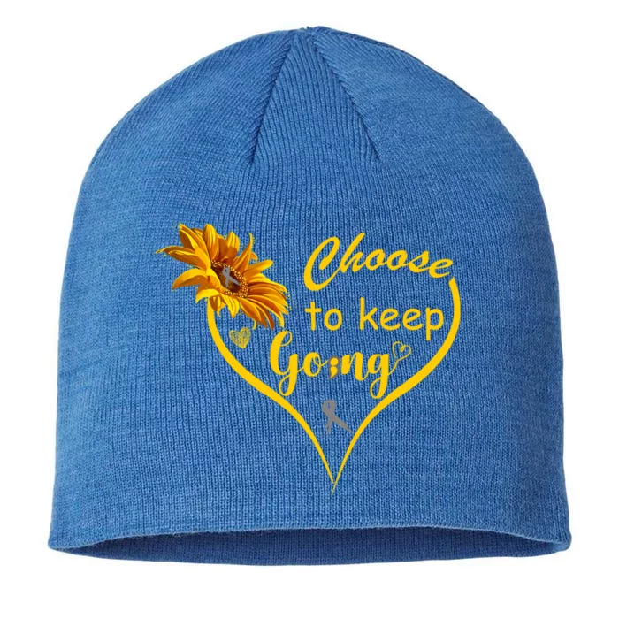 Choose To Keep Going Brain Cancer Awareness 8 1/2in Sustainable Knit Beanie