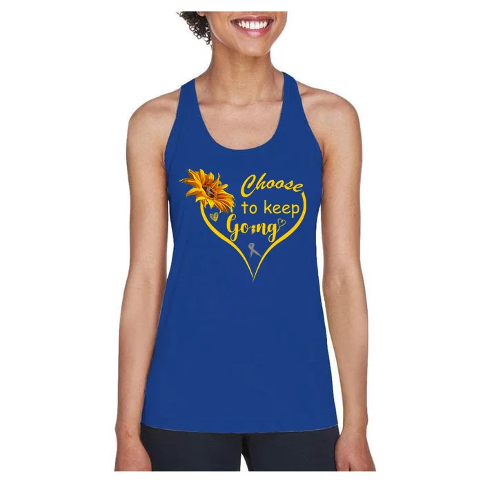 Choose To Keep Going Brain Cancer Awareness Women's Racerback Tank