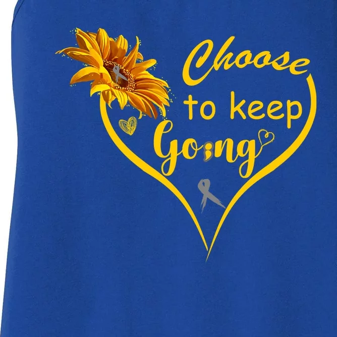 Choose To Keep Going Brain Cancer Awareness Women's Racerback Tank