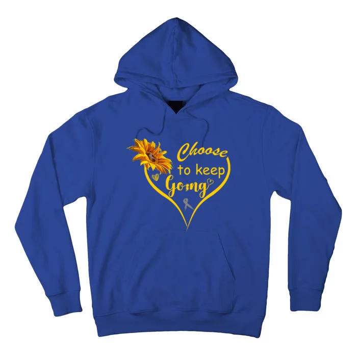 Choose To Keep Going Brain Cancer Awareness Tall Hoodie