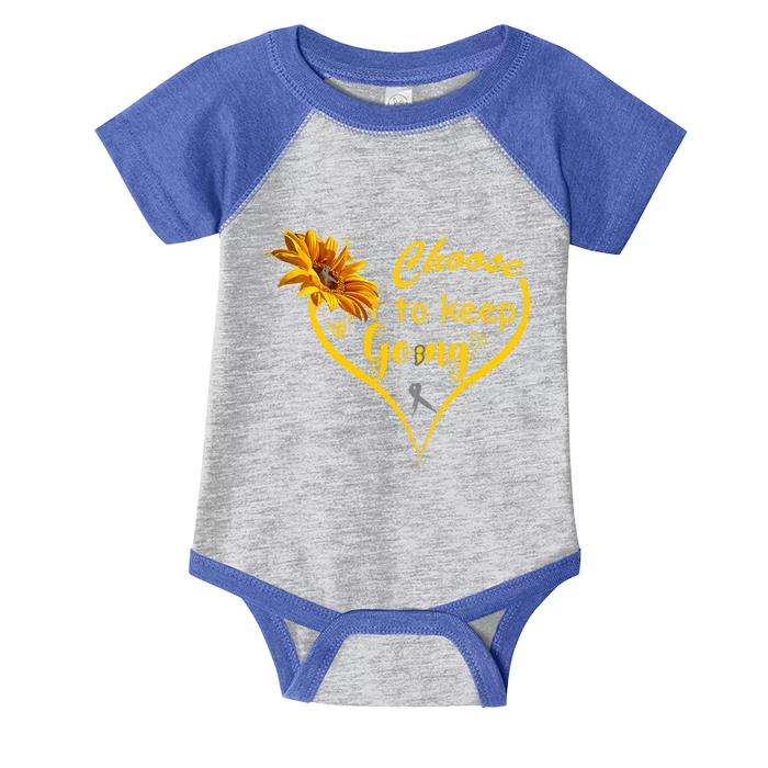 Choose To Keep Going Brain Cancer Awareness Infant Baby Jersey Bodysuit