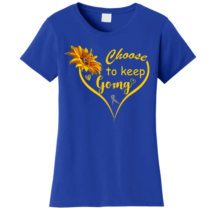 Choose To Keep Going Brain Cancer Awareness Women's T-Shirt