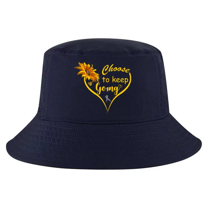 Choose To Keep Going Brain Cancer Awareness Cool Comfort Performance Bucket Hat