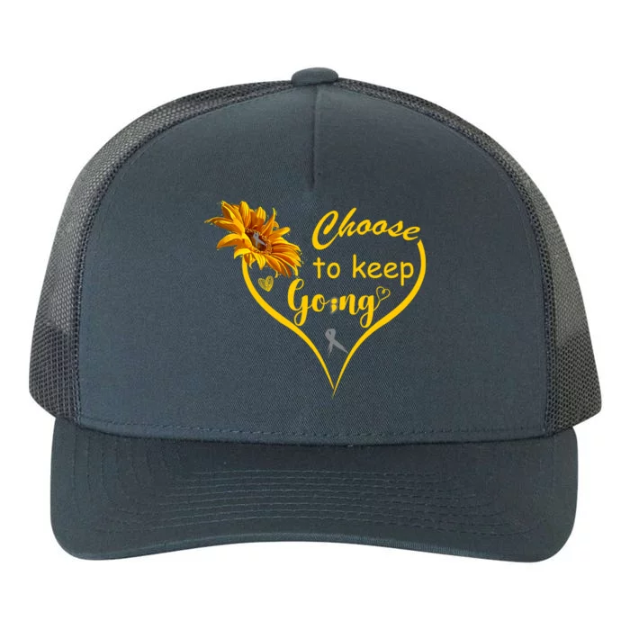 Choose To Keep Going Brain Cancer Awareness Yupoong Adult 5-Panel Trucker Hat