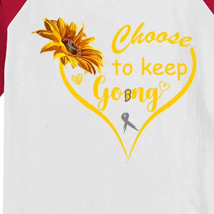 Choose To Keep Going Brain Cancer Awareness Kids Colorblock Raglan Jersey