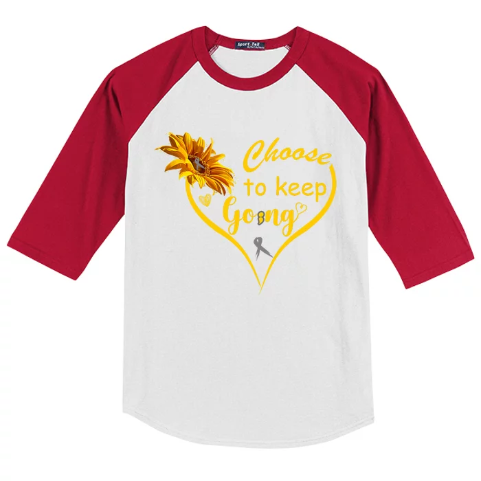 Choose To Keep Going Brain Cancer Awareness Kids Colorblock Raglan Jersey