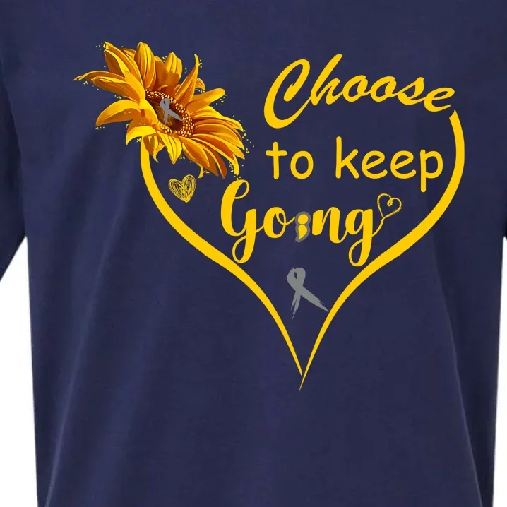 Choose To Keep Going Brain Cancer Awareness Sueded Cloud Jersey T-Shirt