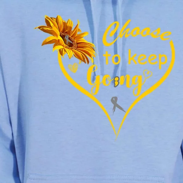 Choose To Keep Going Brain Cancer Awareness Unisex Surf Hoodie