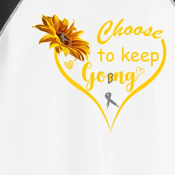 Choose To Keep Going Brain Cancer Awareness Toddler Fine Jersey T-Shirt