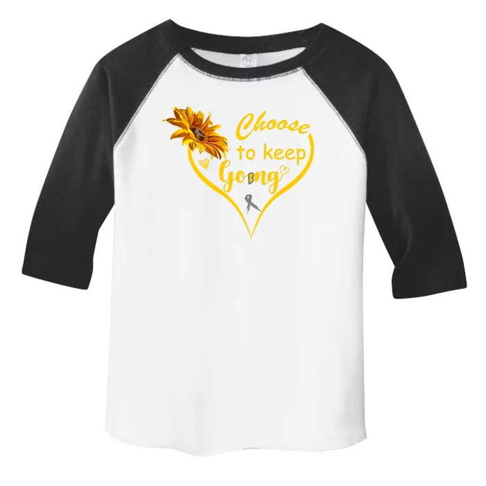 Choose To Keep Going Brain Cancer Awareness Toddler Fine Jersey T-Shirt