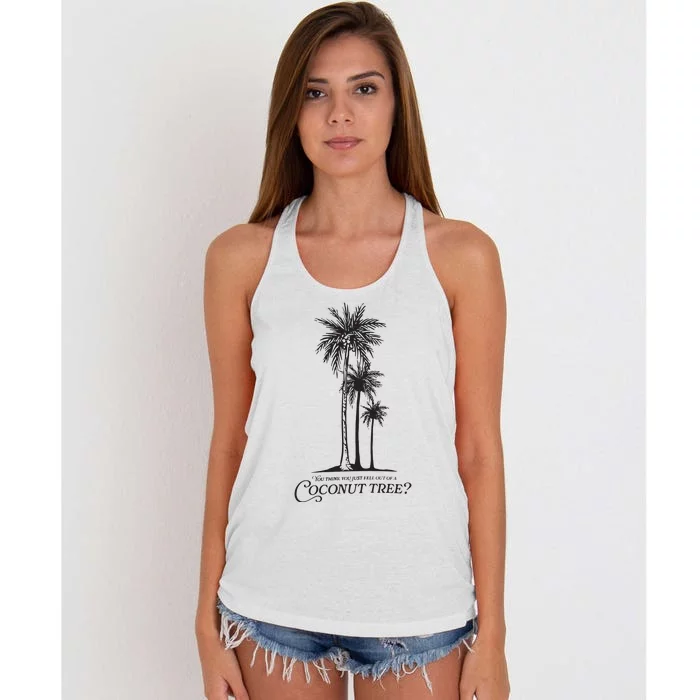 Coconut Tree Kamala Harris Funny Coconut Tree Women's Knotted Racerback Tank