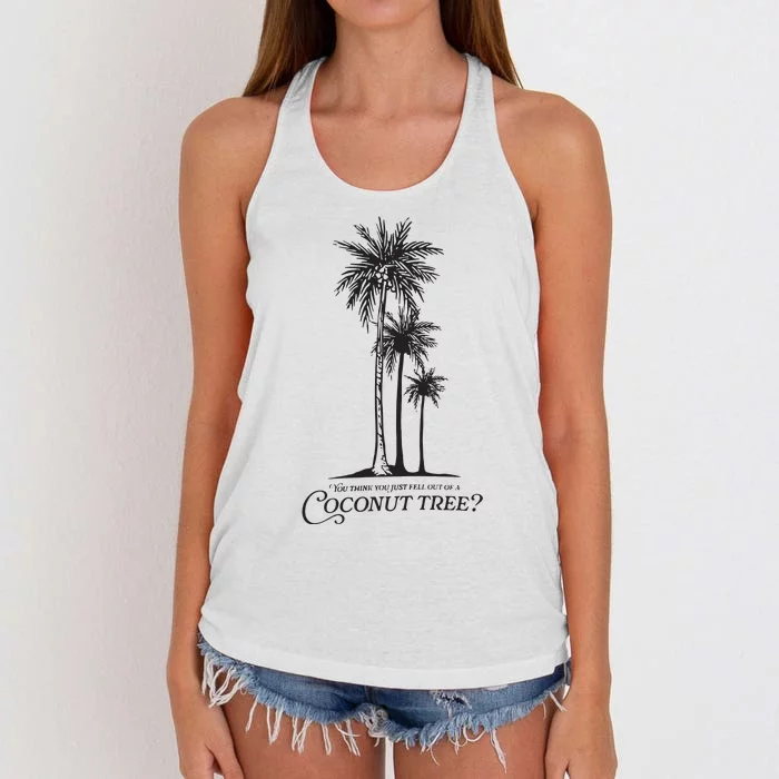 Coconut Tree Kamala Harris Funny Coconut Tree Women's Knotted Racerback Tank