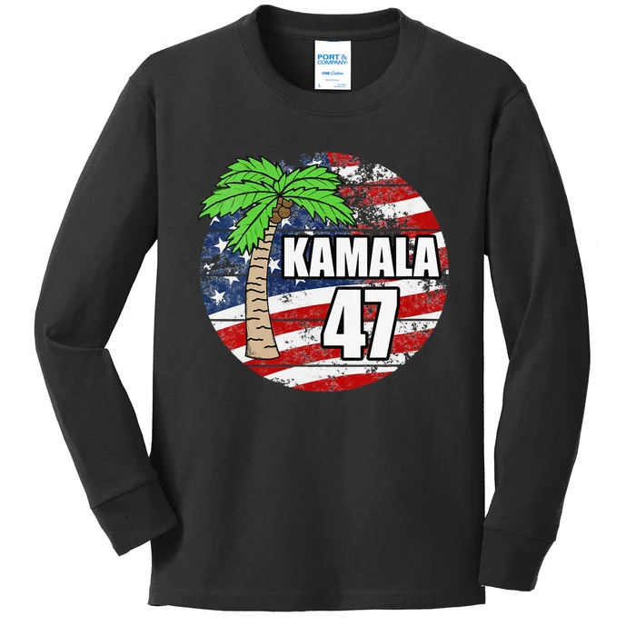 Coconut Tree Kamala 47 Kids Long Sleeve Shirt